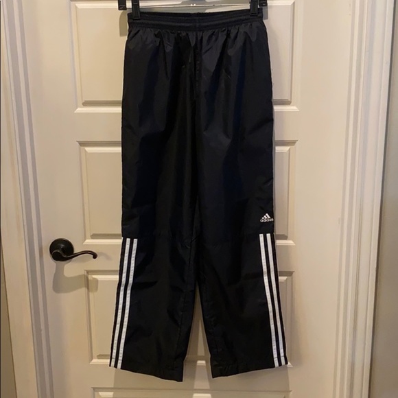 Adidas black with white stripe, wind pant. - Picture 1 of 8